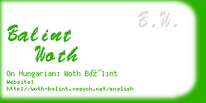 balint woth business card